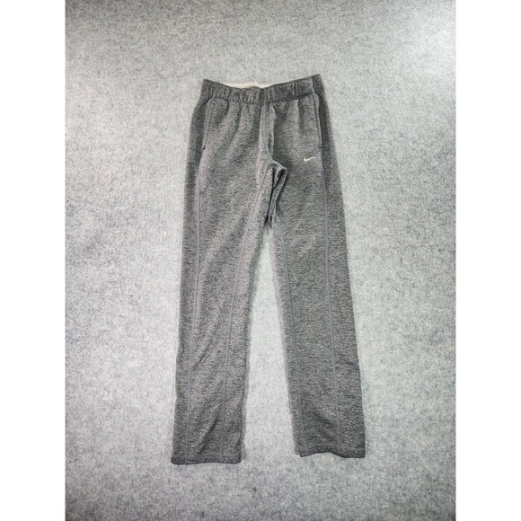 Nike Sweatpants Womens XS Gray Zipper Ankle Swoosh Workout Gym Casual Therma-Fit - Picture 1 of 16